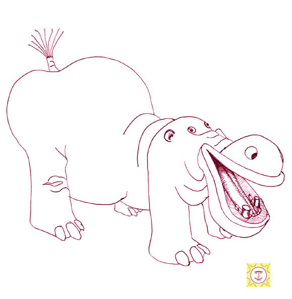 Happy Hippo Insider Art Fashion Designer Print